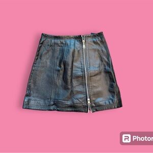 vintage 90s genuine leather wilson’s biker mini skirt